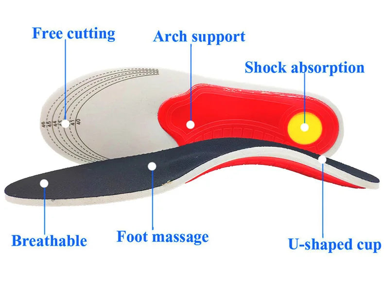 Orthotic insoles for flat foot arch support