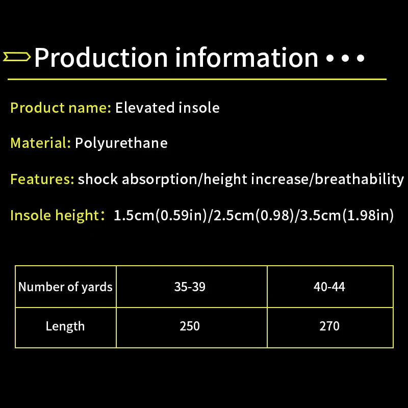 Invisiable Height Increase Insoles for Women Men