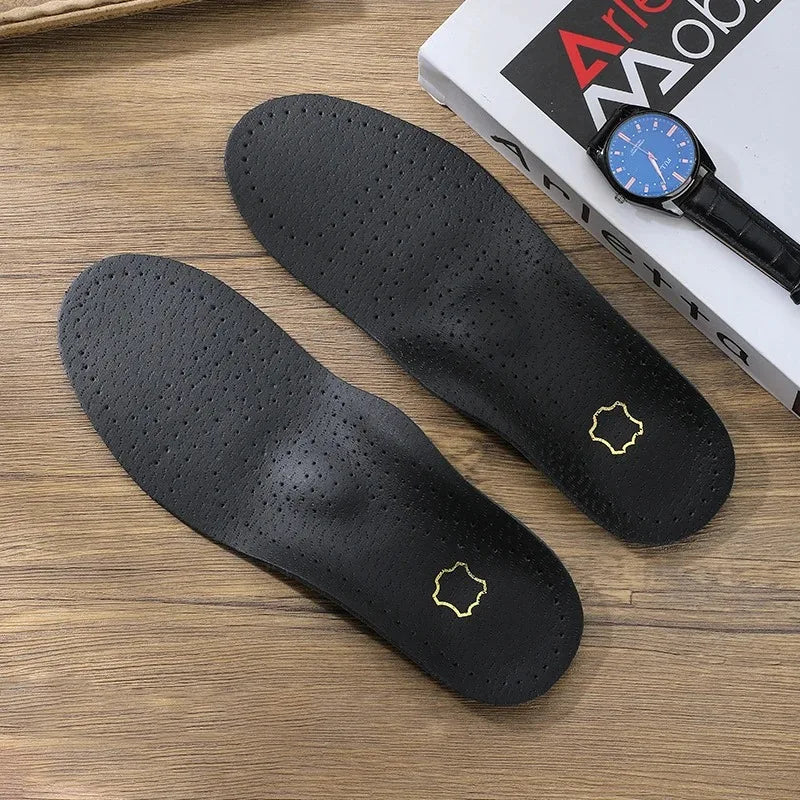 1 Pair of Leather Orthotic Arch Support Insoles for Men and Women