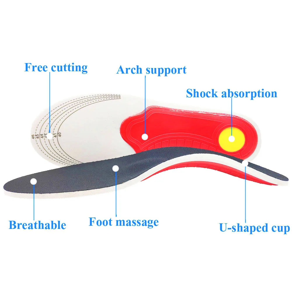 Orthotic insoles for flat foot arch support