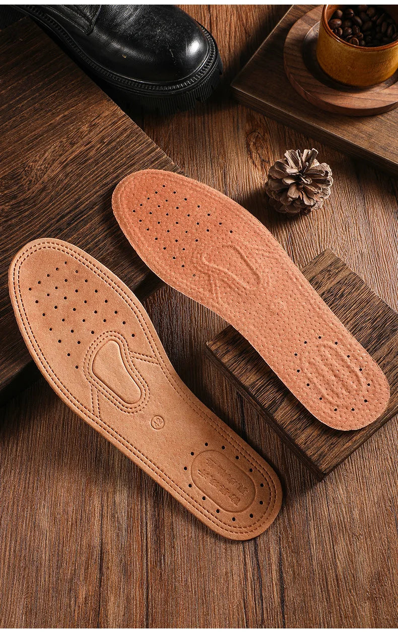 Breathable, deodorizing, sports leather sole for men and women