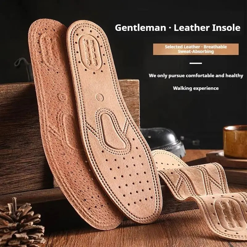Breathable, deodorizing, sports leather sole for men and women