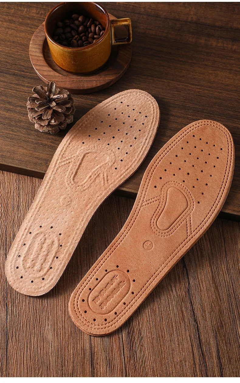 Breathable, deodorizing, sports leather sole for men and women