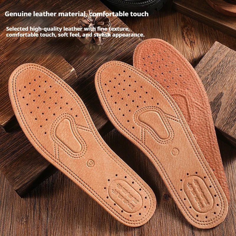 Breathable, deodorizing, sports leather sole for men and women