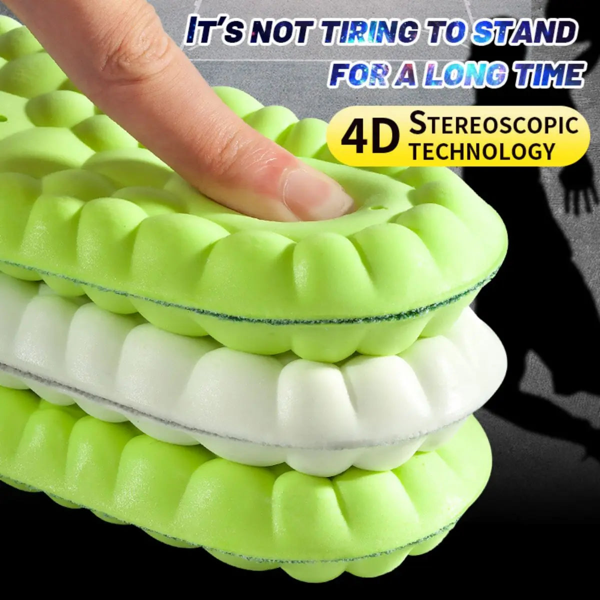 1 Pair of highly elastic PU sports shoe soles, shockproof, antibacterial, deodorizing,